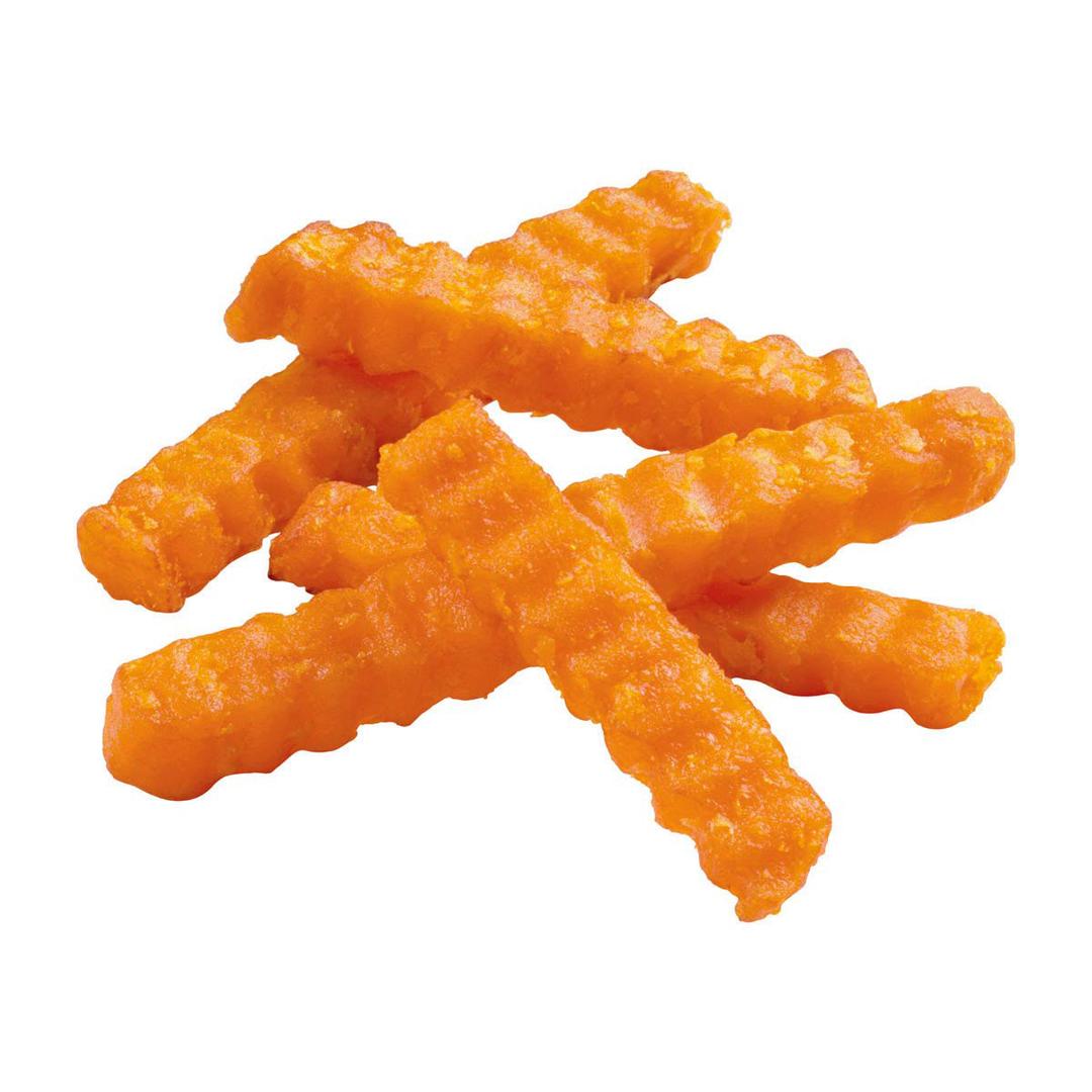 Papas a la francesa de camote corte ondulado