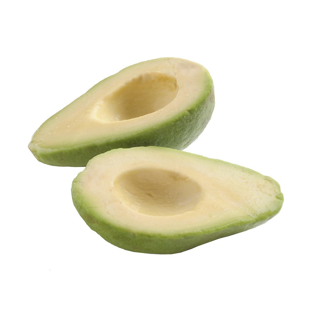 Mitades de aguacate envueltas individualmente, congeladas
