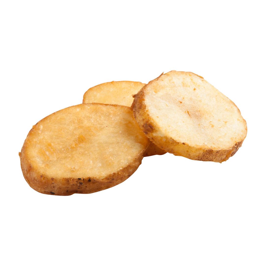 Rebanadas de papas con cobertura, con cáscara